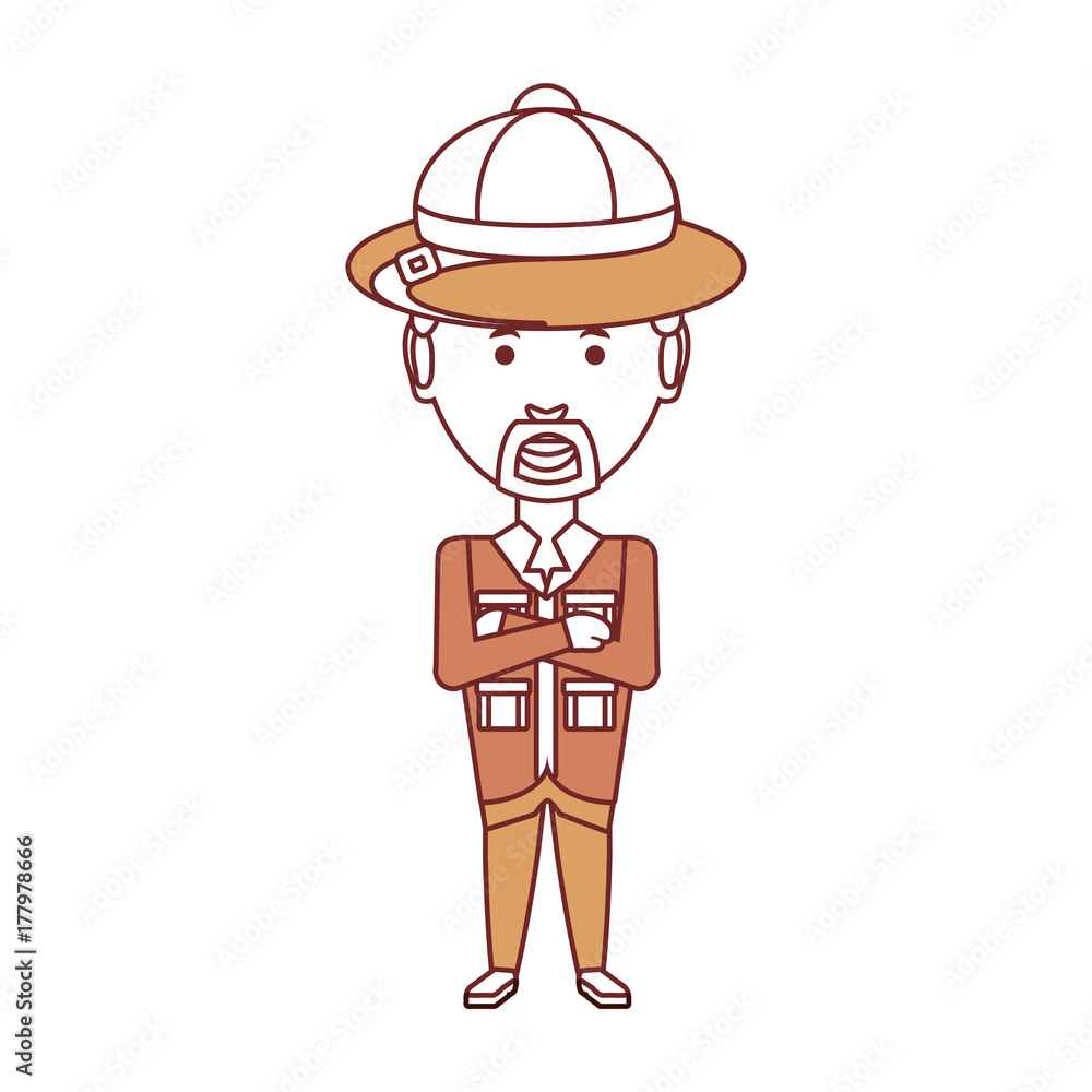 safari man  vector illustration