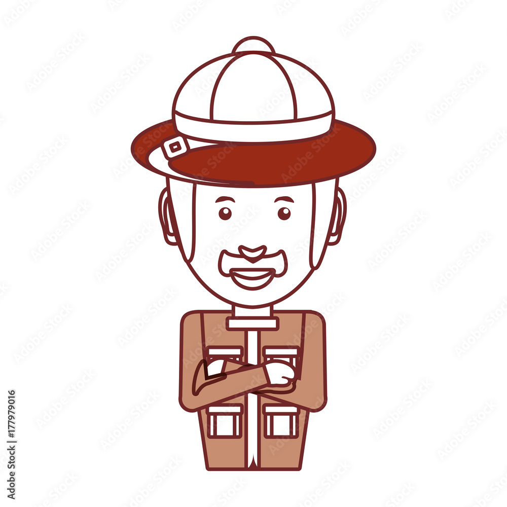 safari man  vector illustration