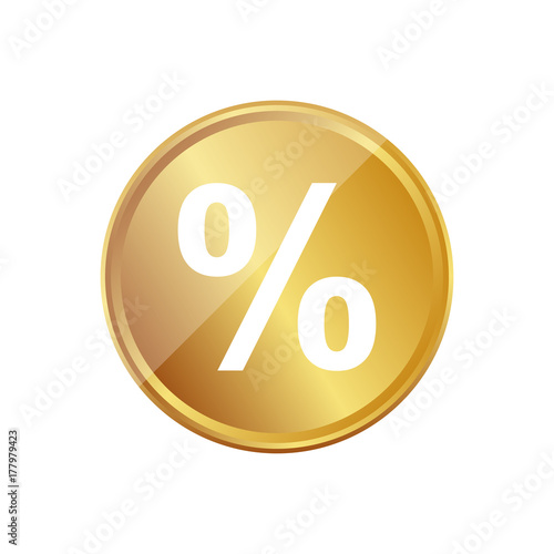 Gold Münze - Prozent Symbol