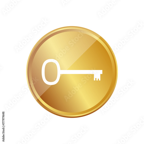 Gold Münze - Schlüssel - Sicherheit
