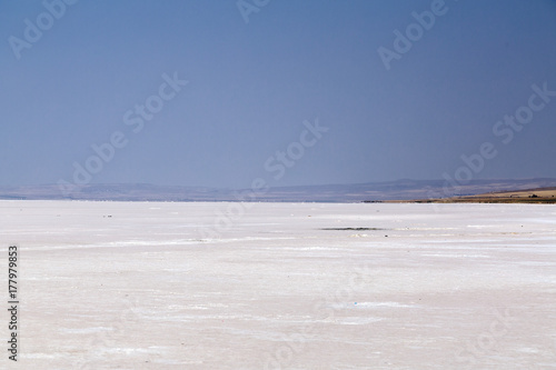 Tuz Golu - Lake Tuz, one of the largest hypersaline lakes in the world, located in the Central Anatolia Region, Turkey. photo