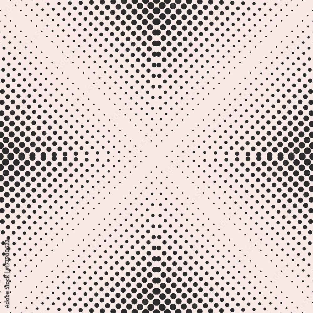 Vector seamless pattern, visual halftone gradually transition effect ...