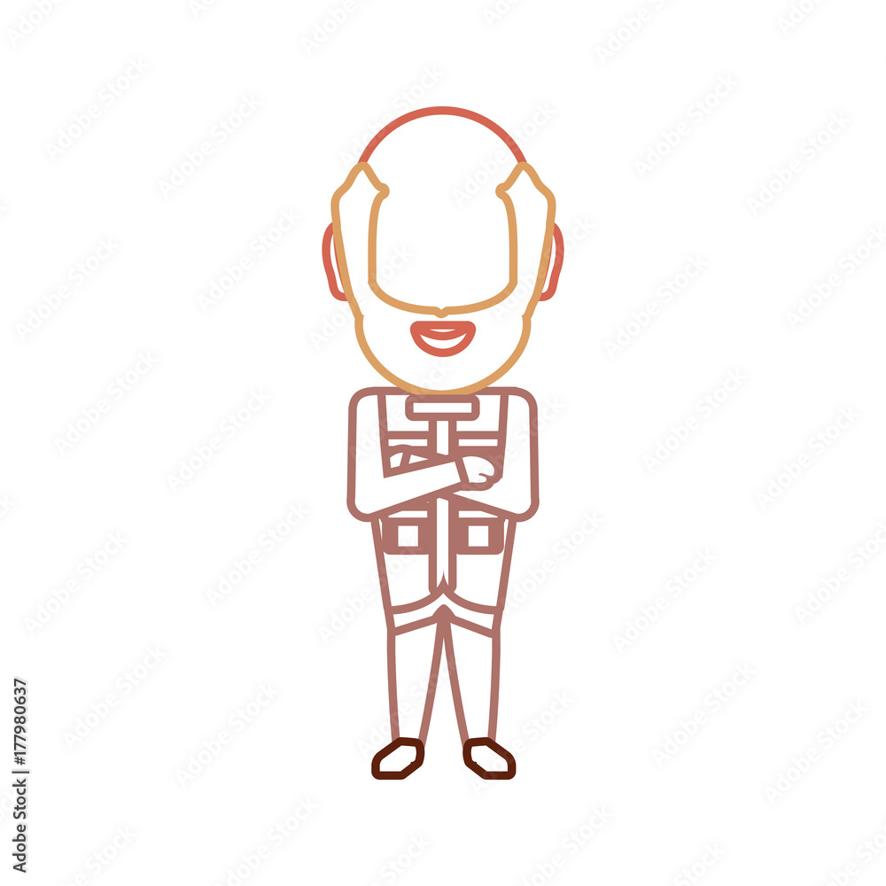 flat line colored safari man over white background vector illustration flat line colored safari man over white background vector illustration