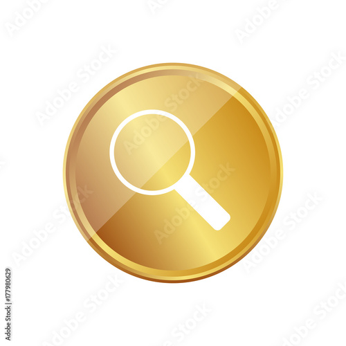 Gold Münze - Vergrößerungsglas