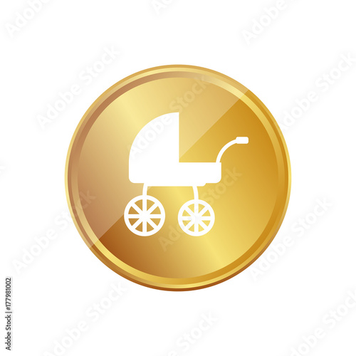 Gold Münze - Kinderwagen