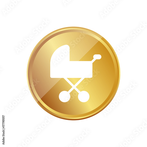 Gold Münze - Babywagen