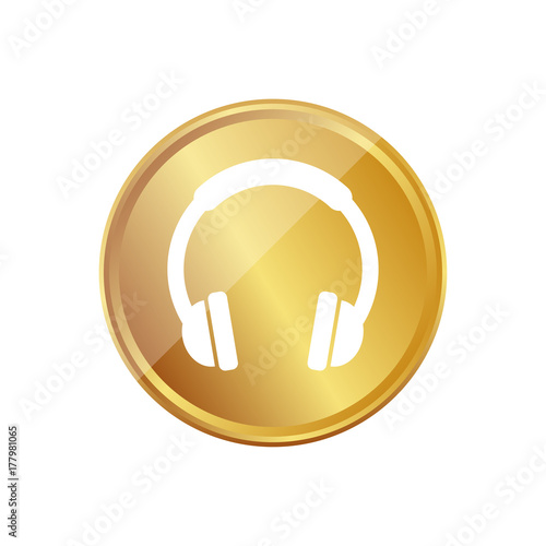 Gold Münze - Kopfhörer