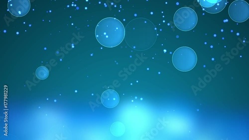 Wallpaper Mural Abstract Blue Christmas motion background. Sphere sparkles and round glitter bokeh particles and light. New year collection Torontodigital.ca