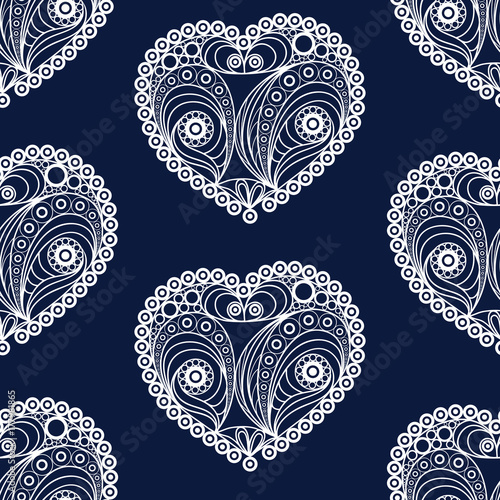 Seamless lace pattern with heart 1