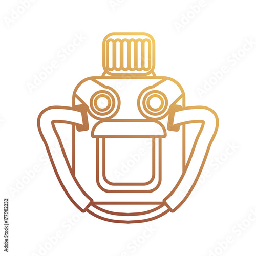 flat line colored  canteen over white background  vector illustration