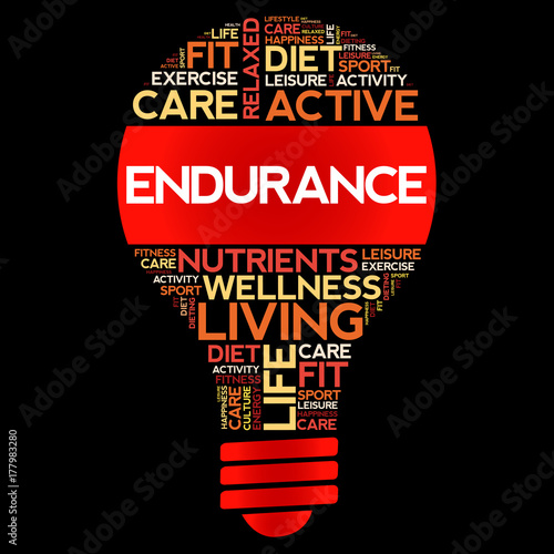 ENDURANCE bulb word cloud, health concept background