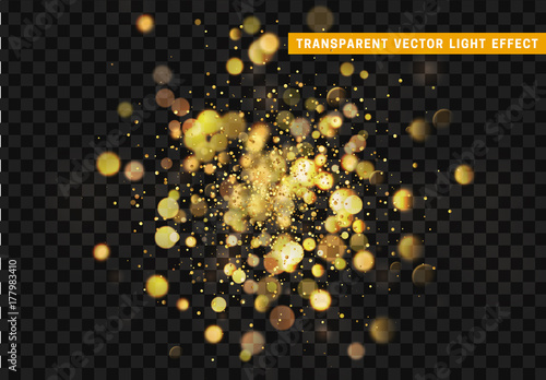 Bokeh golden lights vector texture.