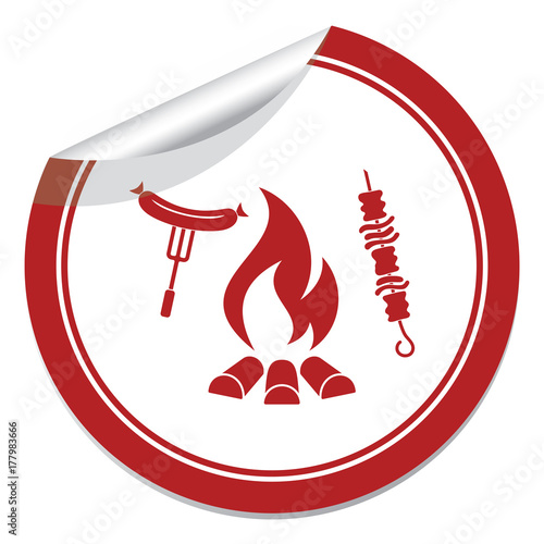 Grilled kebab and sausage icon