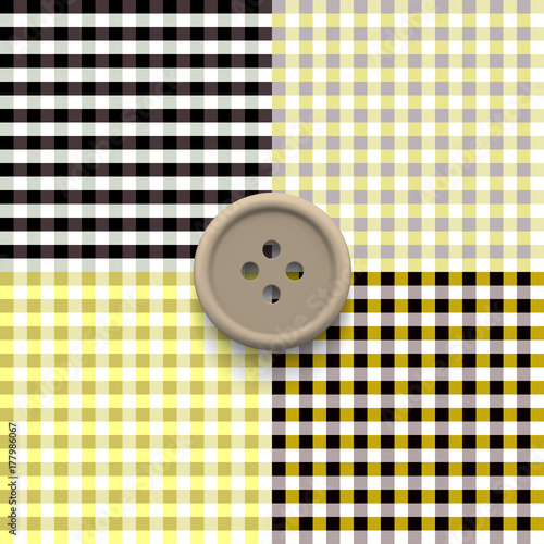 Set of checkered background with button