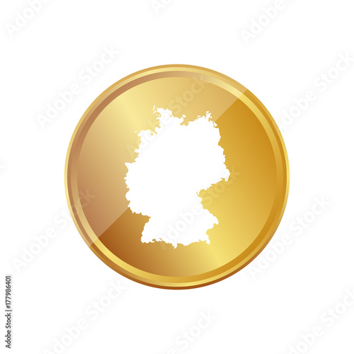 Gold Münze - Deutschlandkarte - Kartographie