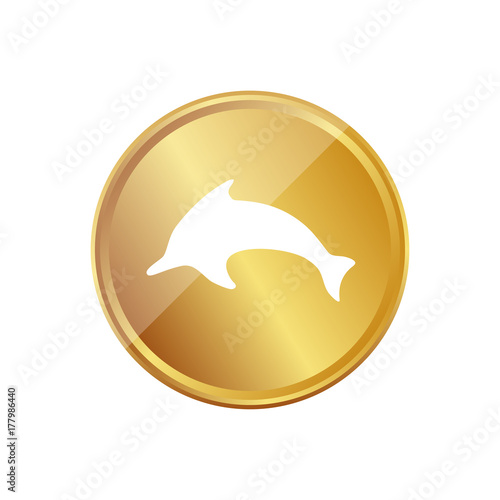 Gold Münze - Delfin