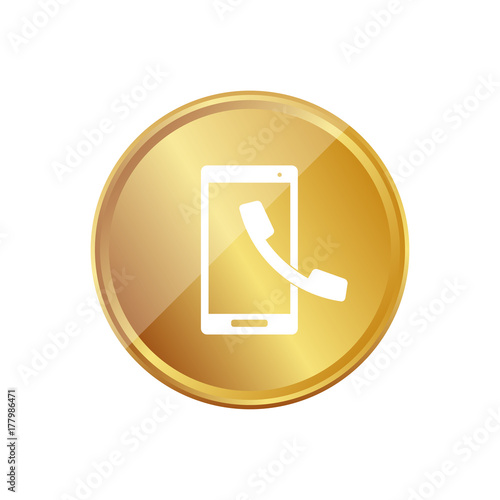 Gold Münze - Telefon mit Smartphone