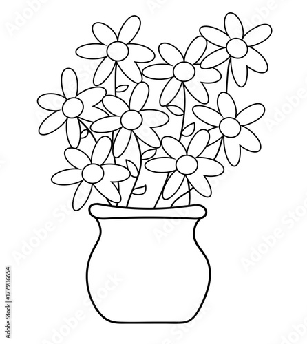 Flower Pot Coloring Page