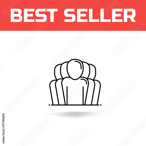 Business team work activity. Set of social icon. Linear pictogram isolated on white background. People pictogram for website and mobile app. Vector illustration.