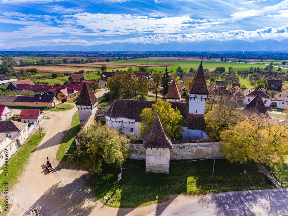 Cincsor Fortified Church in the Saxon Village of Cincsor near Sibiu, Romania