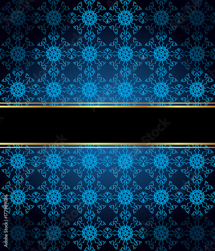 Elegant seamless wallpaper with golden fine decoration and place for your text.