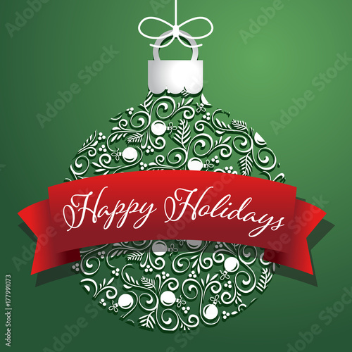 Paper Swirls Christmas Holiday Vector Ornament Illustration 1