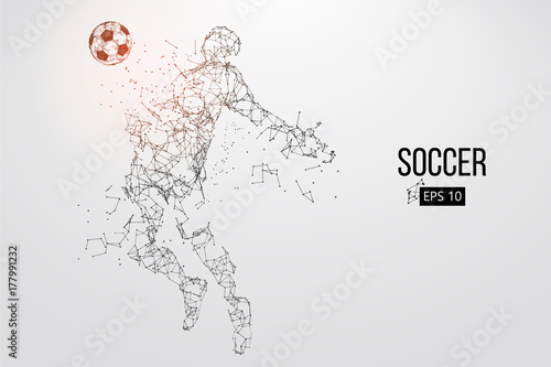 silhouette of a football player from particles. Vector illustration