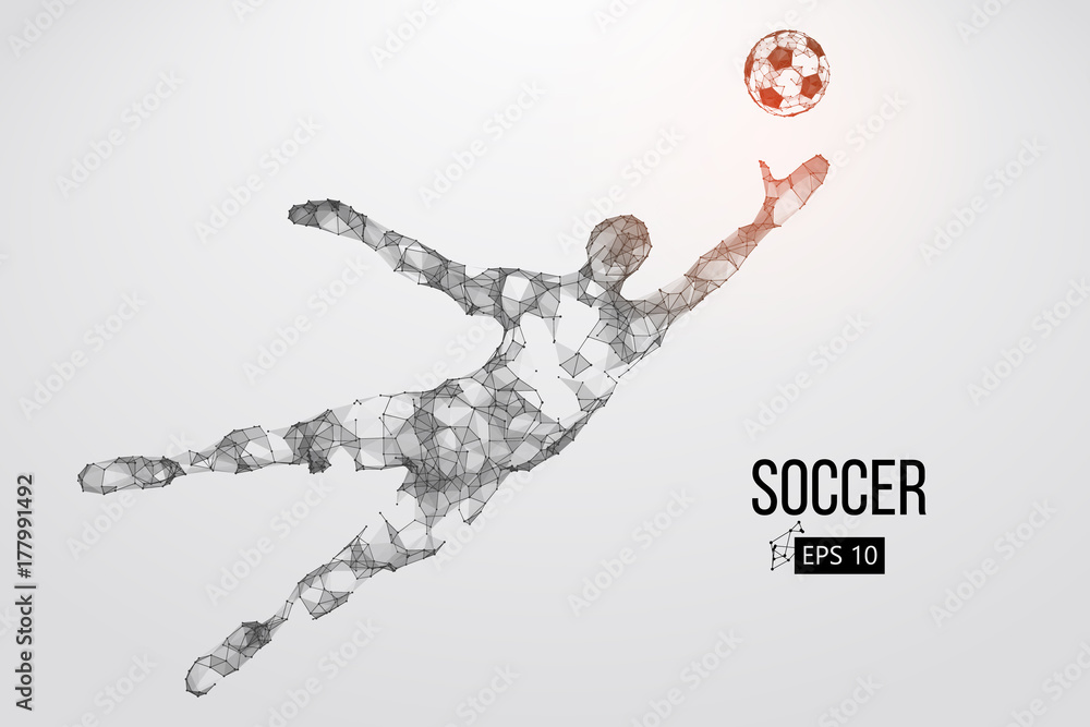 Obraz premium silhouette of a football player from particles. Vector illustration