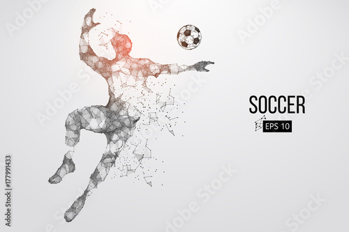 silhouette of a football player from particles. Vector illustration