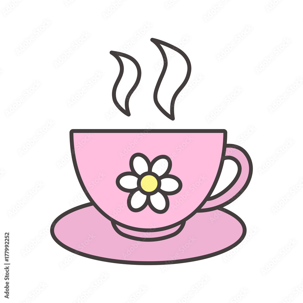 Cup of herbal tea color icon Cup of herbal tea color icon