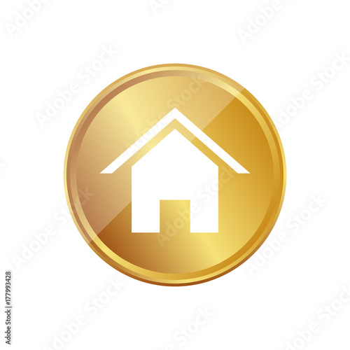 Gold Münze - Häuschen
