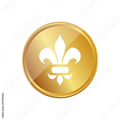Gold Münze - Florales Ornament