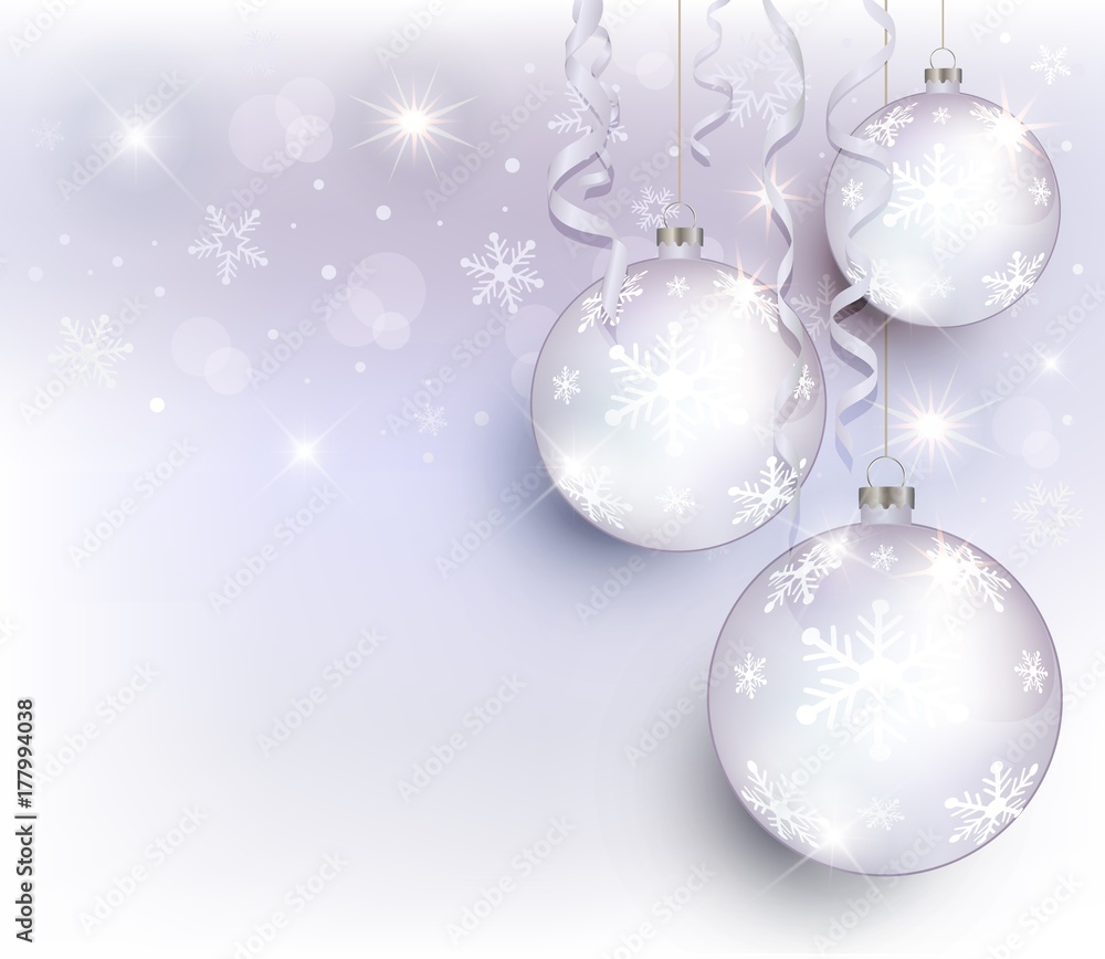 Merry Christmas ball flake white vector congratulations template background Merry Christmas ball flake white vector congratulations template background