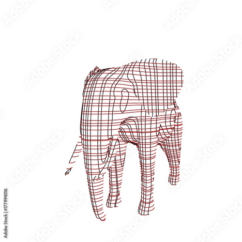 Abstract striped elephant. ...