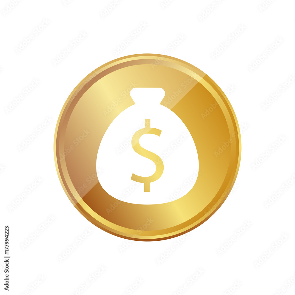 Gold Münze - Geldsack Dollar Gold Münze - Geldsack Dollar