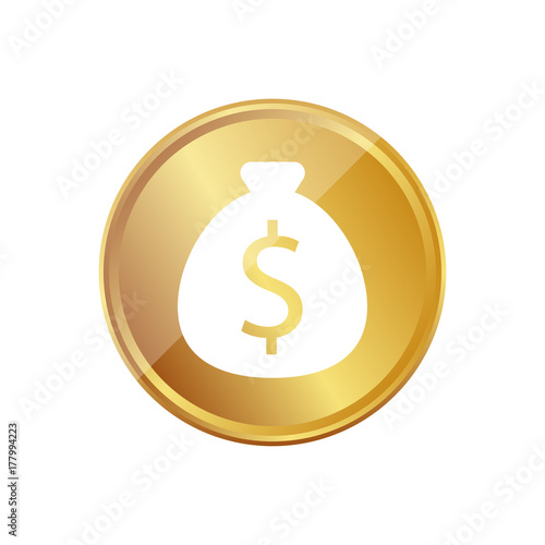 Gold Münze - Geldsack Dollar