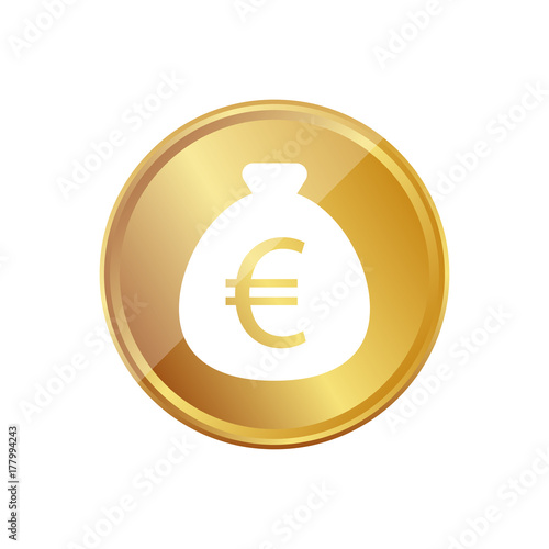 Gold Münze - Geldsack Euro