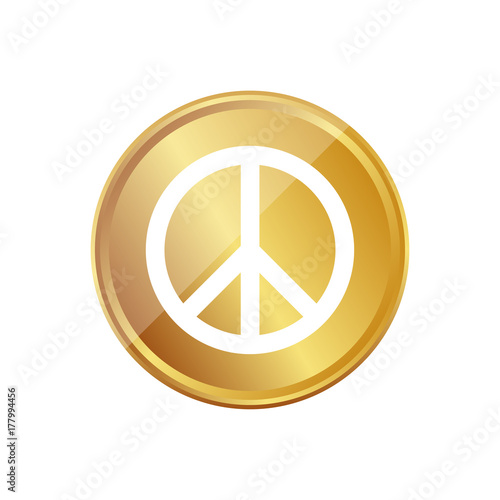 Gold Münze - Peace Symbol