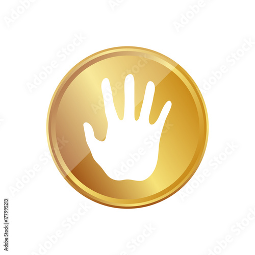 Gold Münze - Hand - Verbot