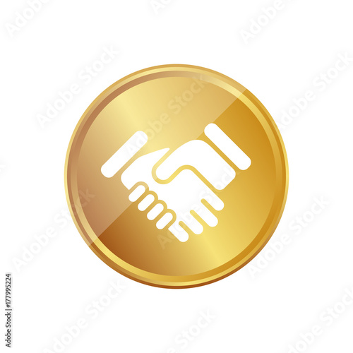 Gold Münze - Handschlag - Kooperation