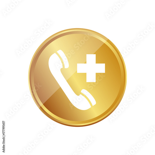 Gold Münze - Telefon - Notruf