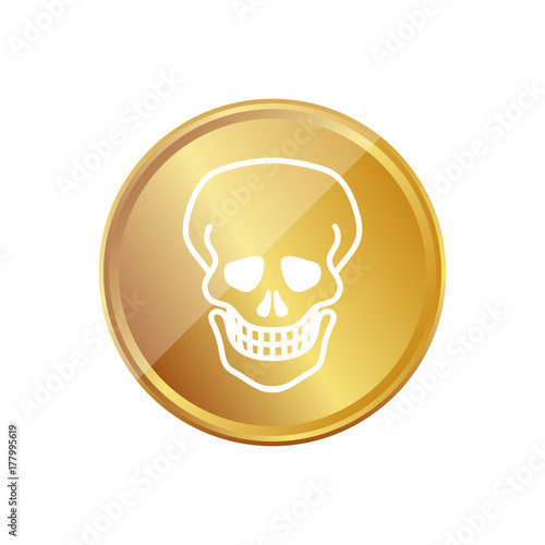 Gold Münze - Totenkopf