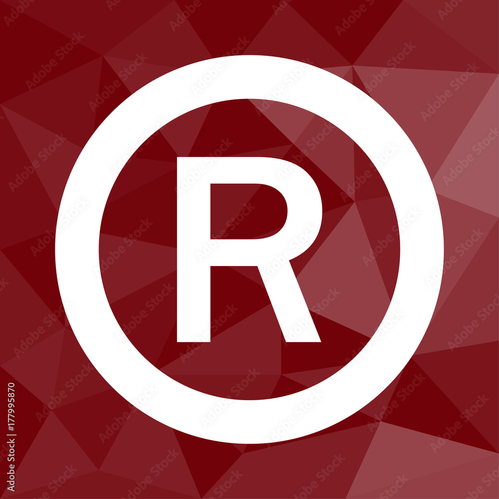 R - Schutzmarke - Icon mit geometrischem Hintergrund rot R - Schutzmarke - Icon mit geometrischem Hintergrund rot