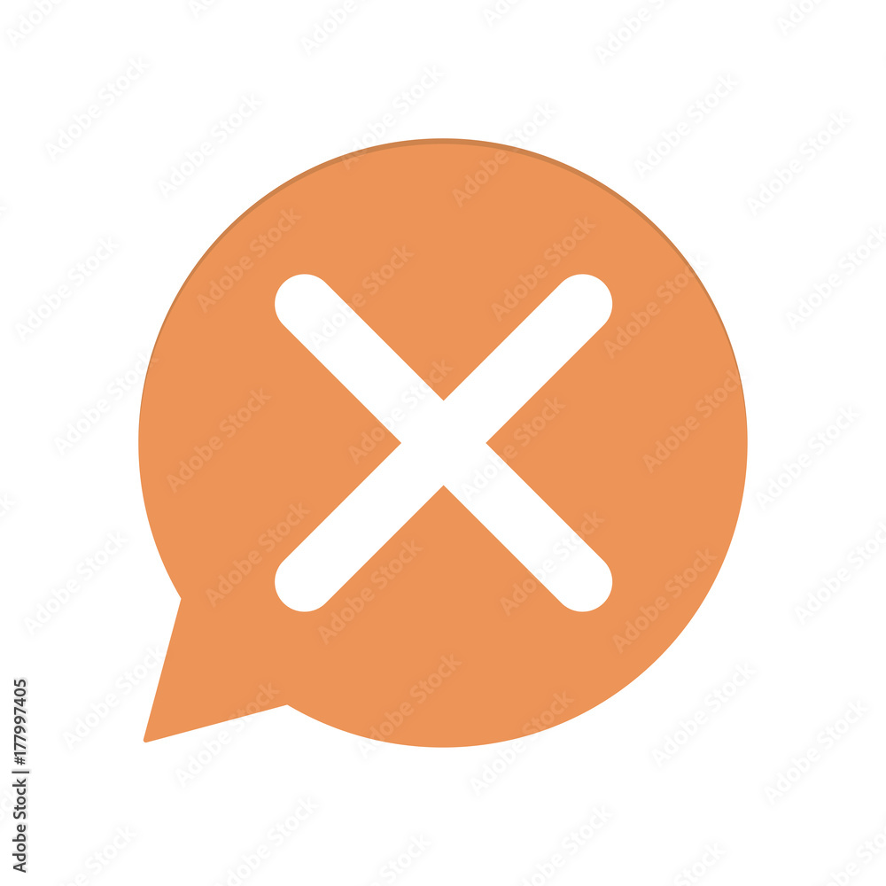 Orangene Sprechblase rund - Kreuz Orangene Sprechblase rund - Kreuz