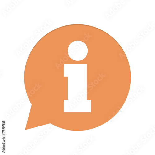Orangene Sprechblase rund - Information