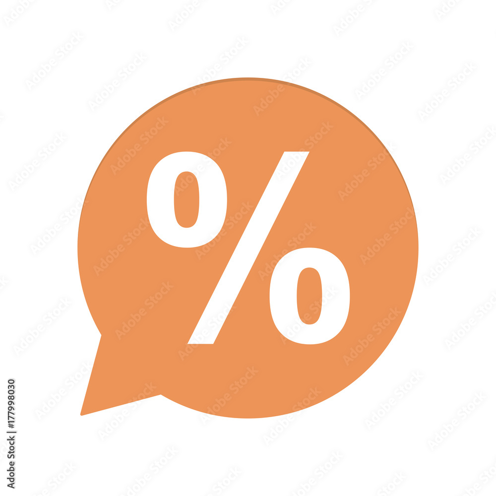 Orangene Sprechblase rund - Prozent - Rabatt Orangene Sprechblase rund - Prozent - Rabatt