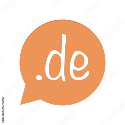 Orangene Sprechblase rund - .de Webadresse