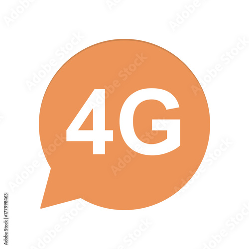 Orangene Sprechblase rund - 4G Breitband