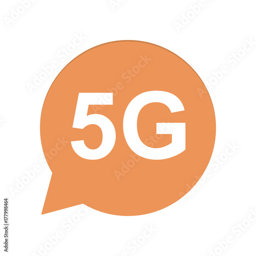Orangene Sprechblase rund - 5G Breitband
