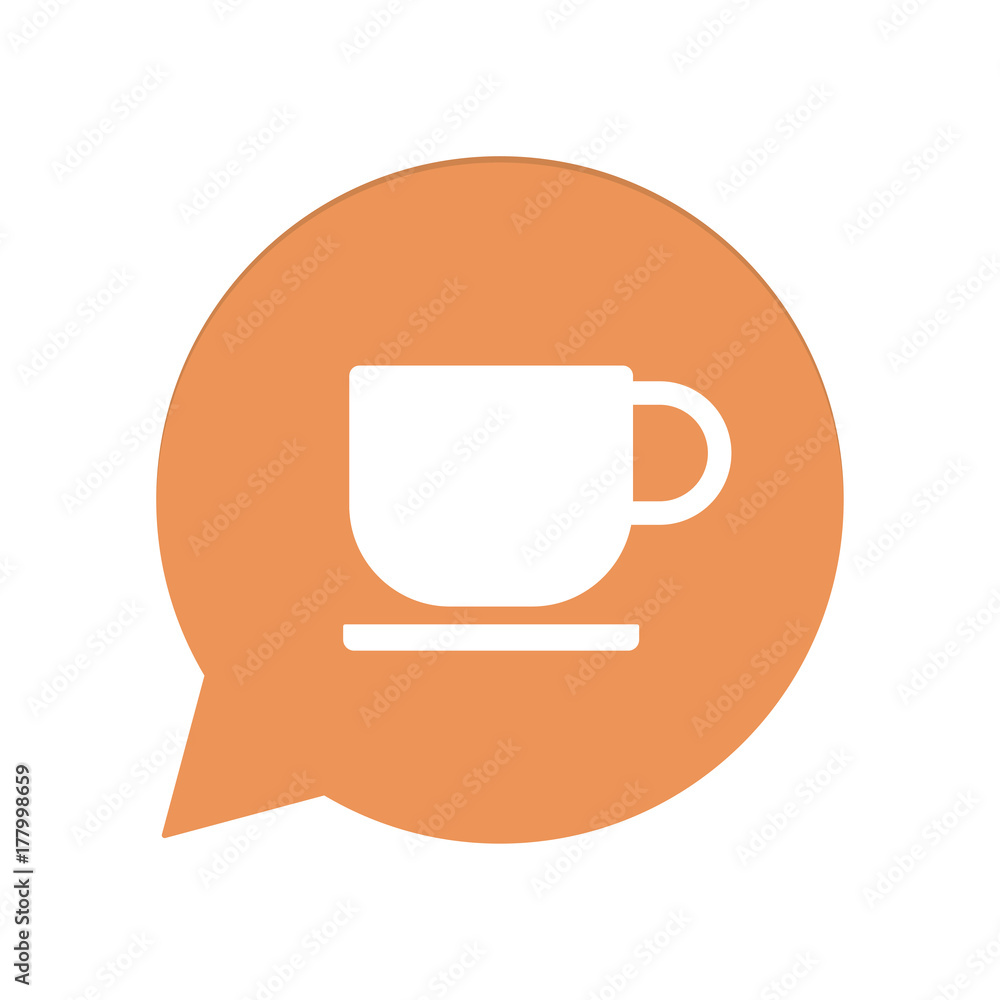 Orangene Sprechblase rund - Teetasse Orangene Sprechblase rund - Teetasse